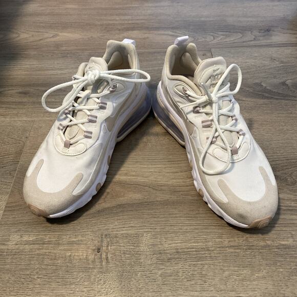 Nike Women's Air Max 270 React Summit White Orewood Brown White Size 6.5 - Picture 3 of 6